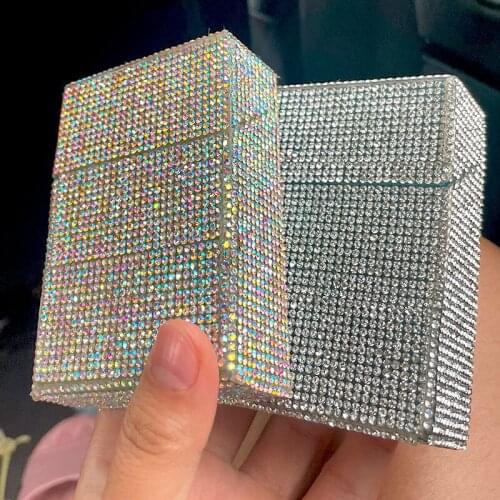 Shiny Plastic Cigarette Box 20 Capacity Case Holder Cover Shining Cigarettes Tobacco Box Portable Cigarette Holder Container