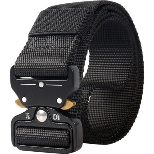 Mens Military Tactical Belt Alloy Buckle Waistband High Quality Nylon Belts Outdoor Training Multi Function Soldier Belts 125cm