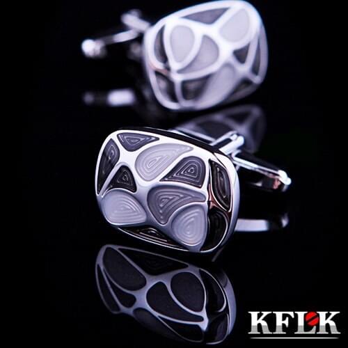 KFLK Luxury shirt cufflink for mens Brand cuff button fashion cuff link TOP High Quality Black gemelos abotoadura Jewelry