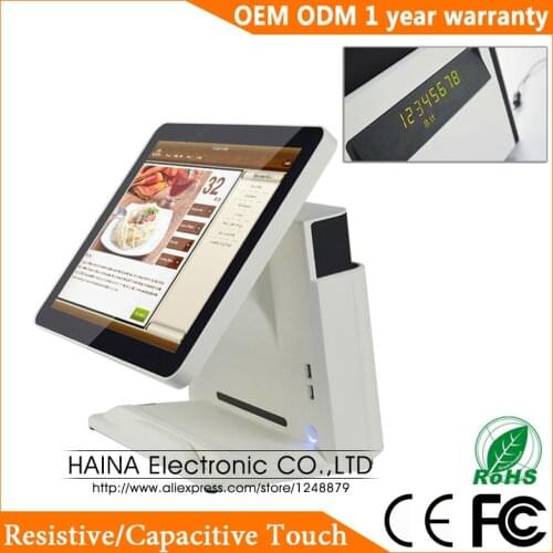 Haina Touch 15 inch All In One Touch Screen True Flat POS System with Customer Display