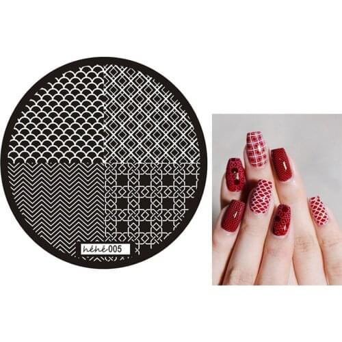 1 Pc Fish Scale Pattern Round Nail Art Stamp Stamping Template Plate Nail Art Image Plate DIY Tools 5*5 cm