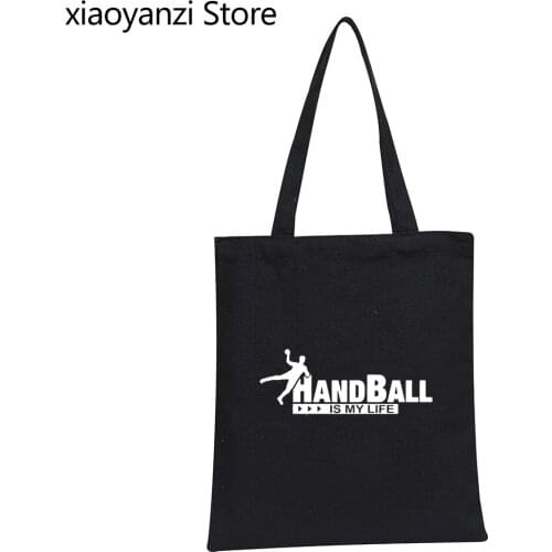Handball Is My Life Creative Canvas Shopping Bags Totes Large Capacity Casual Eco Reusable Shoulder Bags Students Book Handbag