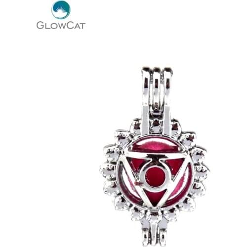 K534 5pcs/lot Silver Alloy 28mm Triangle Flower Beads Cage Pendant Locket Fairytale Party Essential Oil Diffuser