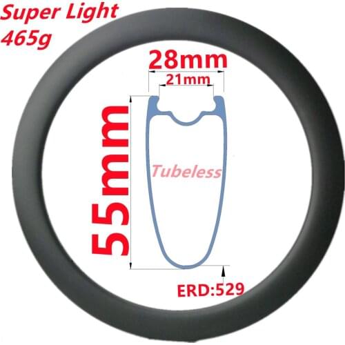 Carbon Rim 28mm Wide 55mm Depth Road Bike Carbon Rims Cheap Light Road Bike Rims Factory Sell Road Bike Carbon Rims