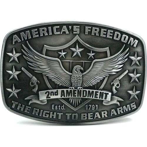 Western Cowboy Zinc Alloy Second Amendment Legacy Attitude Buckle