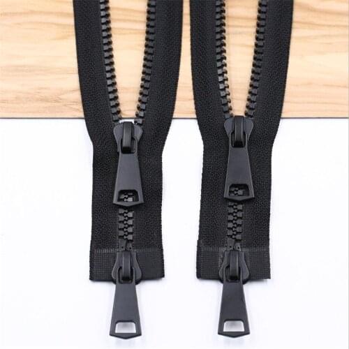 1piece NO.8 resin teeth zipper jacket down jacket cotton coat NO.15 big black zipper tow sliders open-end zippers