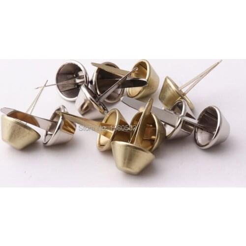 50pcs/lot 15*28mm silver and gold color Metal Brads Scrapbooking Photo Album Card Making