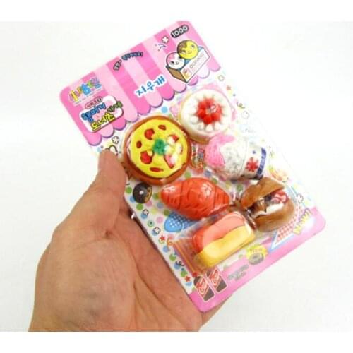 Kawaii Food Styling Erasers For Kids Set Cute Rubber Toy Stationery Items