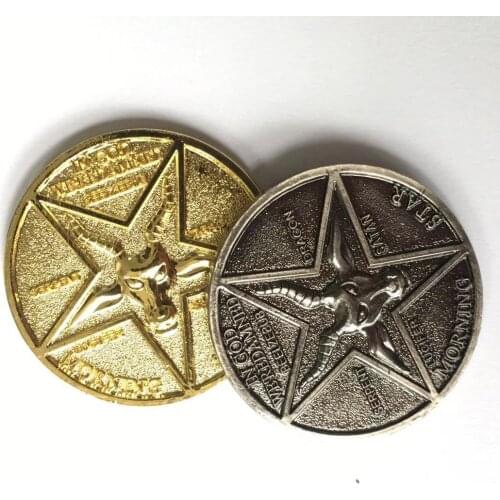 Lucifer Morning Star Coin Satanic Pentecostal Bage Coin Specie Cosplay Accessories Prop Cosplay Accessories Movie Costume