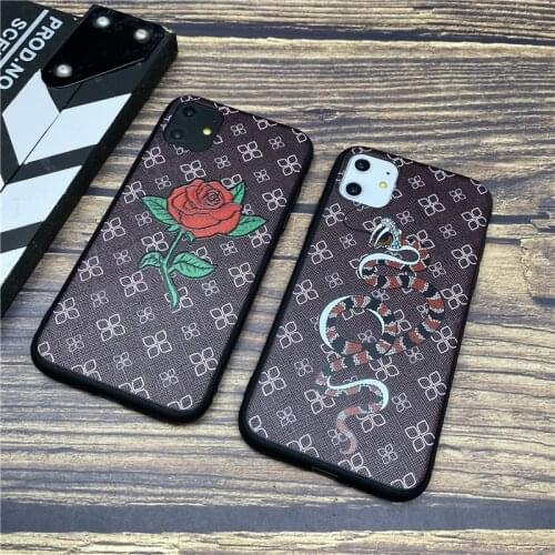 Snake GG soft case for iphone 12 MINI 11 pro x xs max xr 8 7 6 6s plus SE 2 silicon phone cover 3d Relief rose coque fundas capa