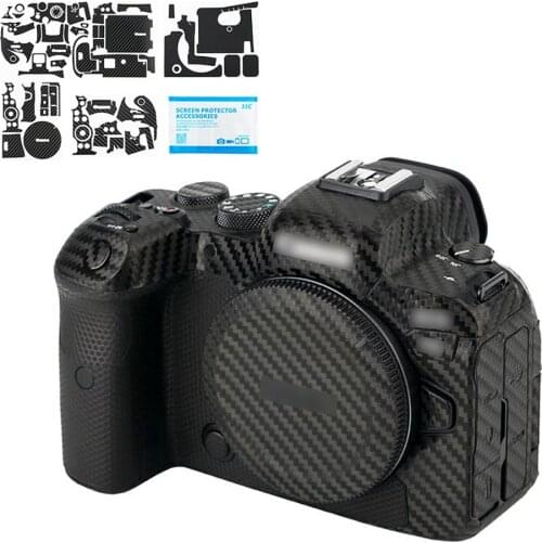 Anti-Wear Camera Body Sticker for Canon EOS R6 Anti-Scratch Protective Skin Film Kit Camera Body Protection Carbon Fiber Black