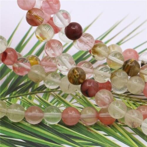 Natural Pink Crystal Watermelon Tourmaline Free Shipping 4/6/8/10/12mm Round Loose Beads Diy Necklace Jewelry Making 15inch Y532