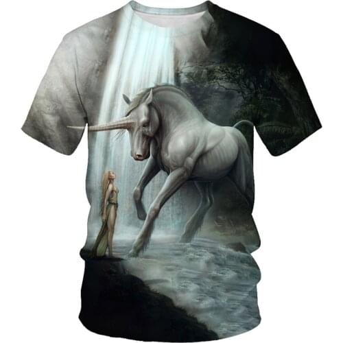 2020 summer new mens T-shirt 3D printing T-shirt animal pattern childrens T-shirt parent-child wear material soft and comforta