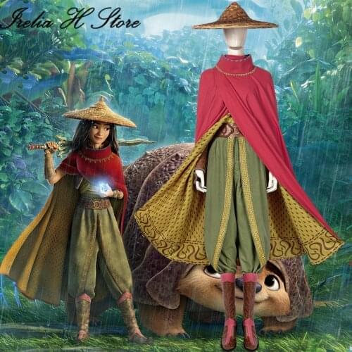 Raya and The Last Dragon Raya Cosplay Costume shoes hat