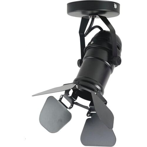 OuXean Stage Ceiling Lamp Small Retro Loft Black Ceiling Lighting E27 for Stage Hotel Bar Living Room(No Bulb)