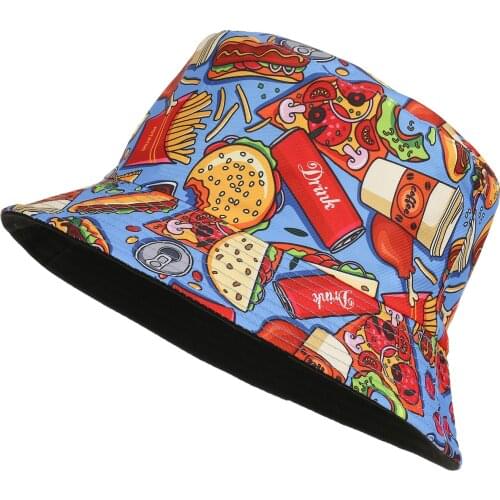 Panama Unisex Bucket Hat Double-Side Harajuku Outdoor Fishing Cap Women Men Cotton Sunscreen Hats Daisy Tie Dye Fisherman Caps