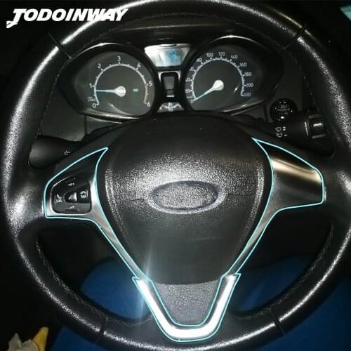Steering Wheel Cruise Control Button Panel Modified Frame Car Accessories For Ford Fiesta Mk7 Mk8 ST Ecosport 2013