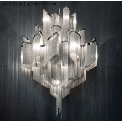 Post-modern Aluminum chain pendant lamp for living room home decoration lightingt staircase aluminum Pendant Light Modern lustre
