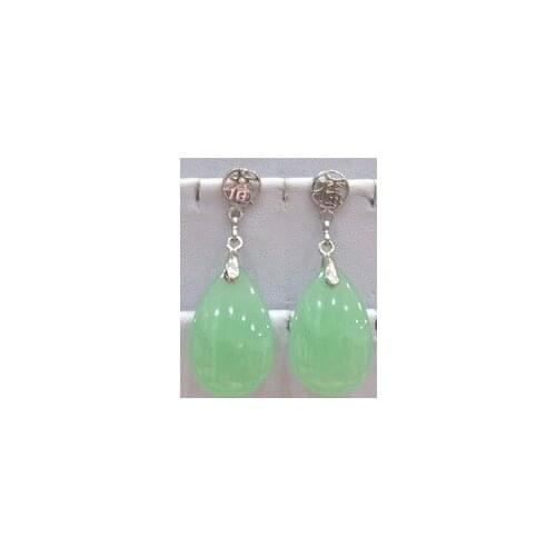 Lovely Fine light green gem tear drop bless happiness earrings wings watches Ohrringe wholesale 1[pair]