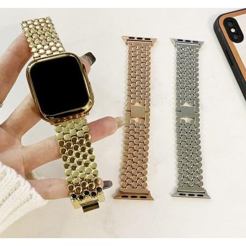 Fish Scale Stainless Steel Straps for Apple Watch Band 6 SE 5 4 40mm 44mm Wristband for Iwatch 3 2 38mm 42mm Baracelet for Apple