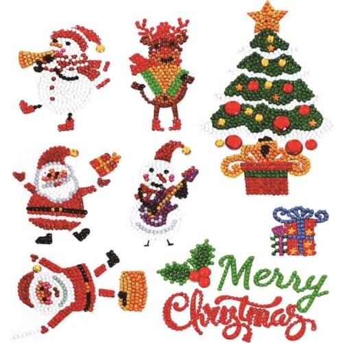 Christmas DIY Diamond Painting Keychain Full Drill Bag Hanging Ornaments Special Shaped Diamond Painting Embroidery Key Ring