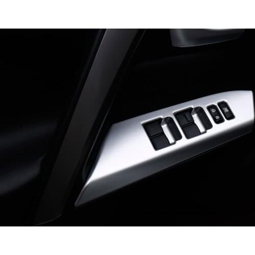 Styling Chrome Accessories for Toyota RAV4 2015 2016 2017 2018 Door Window Panel Lift Switch Button Trim Sequin