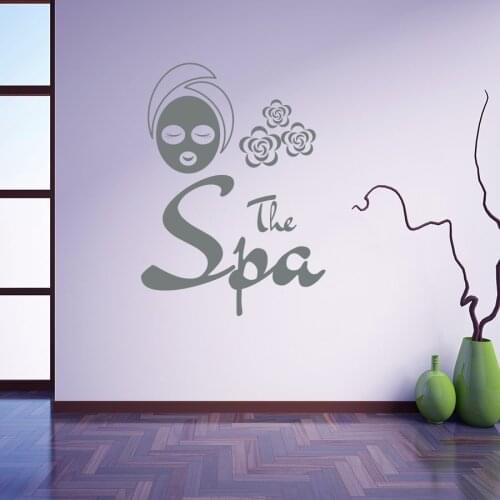 Girls Beauty Salon Wall Decal Spa Vinyl Wall Stickers Removable Woman Facials Mask Mudpack Interior Decor Art Mural MassageSY106
