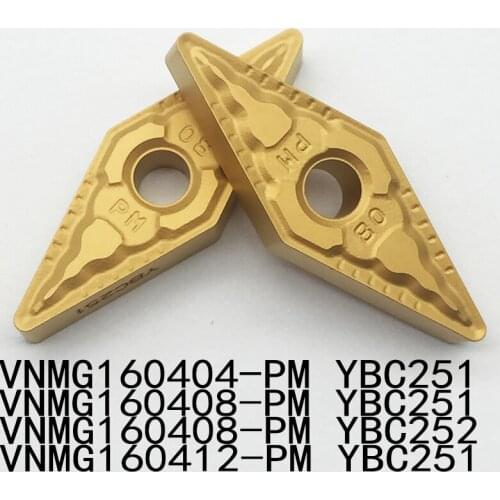 VNMG160404 VNMG160408 VNMG160412-PM YBC251 YBC252 Carbide CNC Cutting Tool Turning Insert tools blade High cost performance