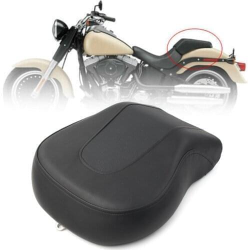 Motorcycle Rear Passenger Seat Pillion Black Leather For Harley Davidson FLSTF FatBoy 2008 2009 2010 2011 2012 2013 2014 NEW