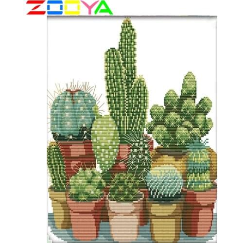 Zooya Cactus Succulents 5D Mosaic Diamond Embroidery Diamond Painting Mosaic Full Diamond Home Decoration Wall Painting Sp254
