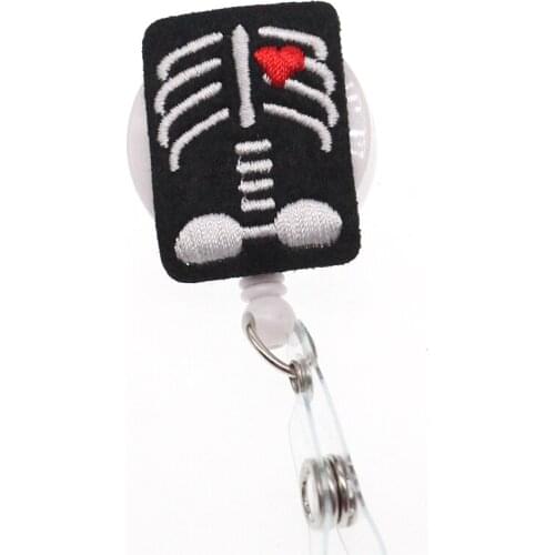 10pcs/lot New Human Organ Heart Medical Retractable Badge Reel Cute Felt Badge Holder Nurse