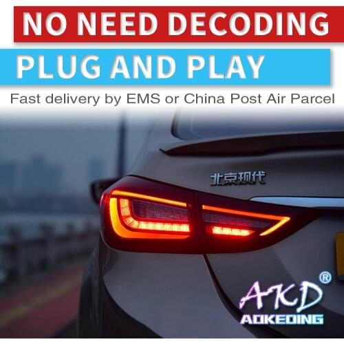 4PCS Car Headlight for Hyundai Elantra Taillights 2011-2016 for Elantra LED Tail Lamp+Turn Signal+Brake+Reverse LED light