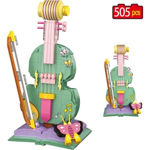 505pcs City Mini Musical Instrument Piano Model Building Blocks Friends DIY Violin Bricks Educational Toys For Kids Gifts