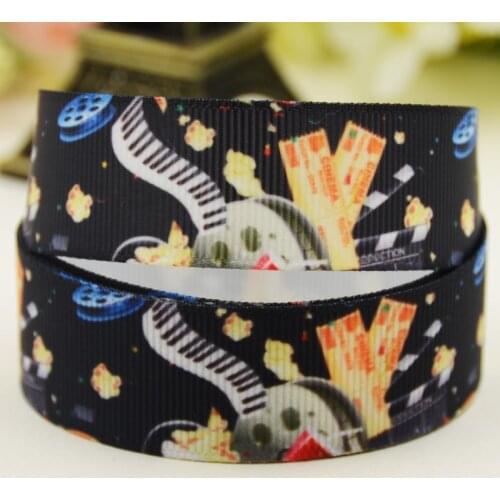22mm 25mm 38mm 75mm Popcorn Cartoon printed Grosgrain Ribbon party decoration 10 Yards X-02907
