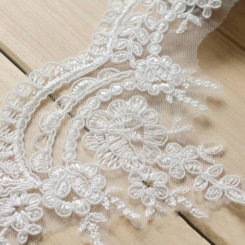 White Black Red Blue Pink Car-bone Lace Decoration Lace Trim Wedding Dress Fabric Width 11cm 3Yards/lot