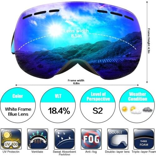 Brand ski goggles double layers anti-fog big ski mask glasses skiing men women snow snowboard goggles free shipping