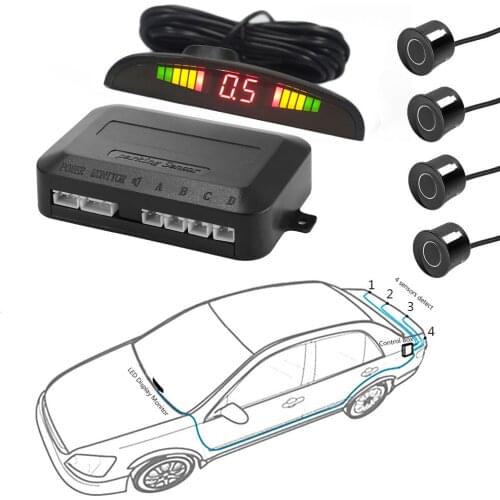 Parking Sensor with buzzer black white silver For all cars