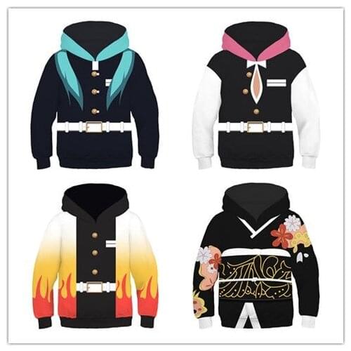 Kids Anime Demon Slayer Kimetsu No Yaiba Tanjiro Kamado Nezuko Cosplay Hoodies Jackets Boy Girl Halloween coat