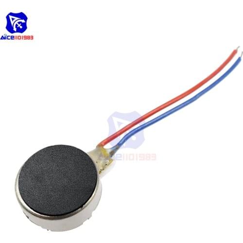 Diymore 0834 Iron Coin Flat Vibrating 8mm Micro Motor DC 3V 70mA Max for Pager Mobile Phone