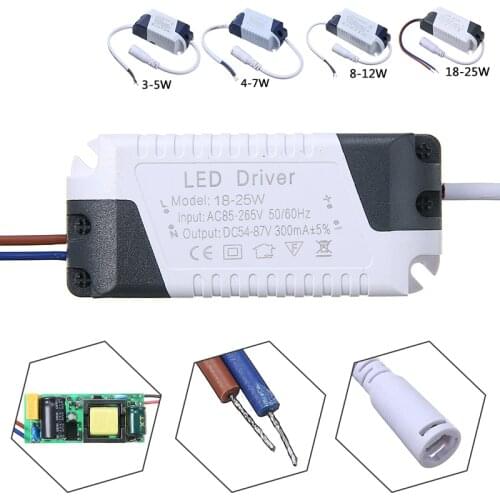 MAYITR 300mA LED Driver 85-265V Light Transformer Constant Current Power Supply Adapter for Led Lamps strip 3W-25W
