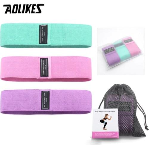 AOLIKES Fitness Hip Loop Resistance Bands Anti-slip Squats Expander Strength Rubber Bands Yoga Gym Training Braided Elastic Band