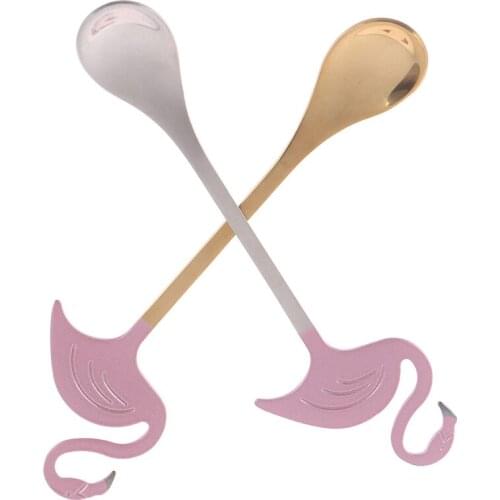 Elegant Flamingo Spoons Soup Spoon Dessert Spoon Ice Cream Tableware Lovely