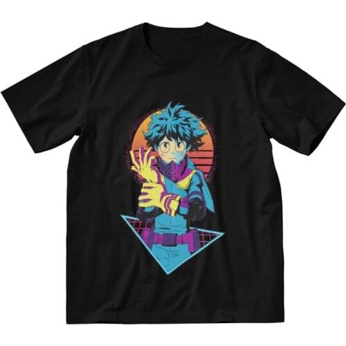 My Hero Academia Deku Tshirt Men Harajuku Tees Top 100% Cotton T Shirts Short Sleeve MHA Anime Manga Izuku Midoriya T-shirt Gift