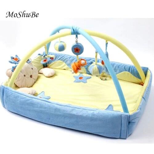 Baby Activity Mat With Rack Educational Toys for Childrens Rug Developing Gym Blanket Carpet Rattles Kids Crawling Play Mat