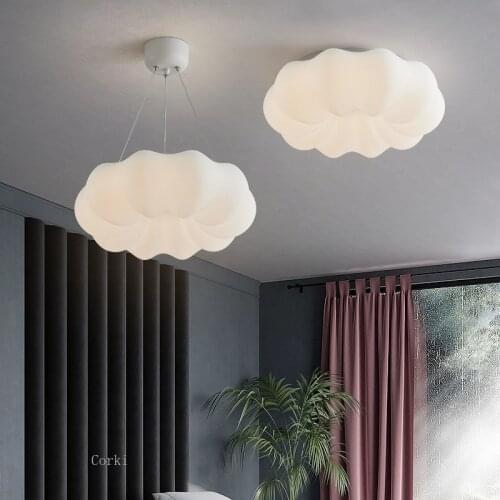 Nordic Creative Cloud Pendant Lights Simple white pumpkin Cloud Ceiling Lamps Living Room Bedroom Childrens Room Decor Led Lamp