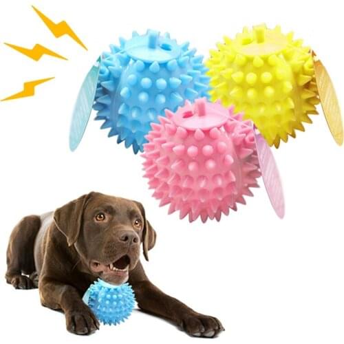 Legendog 3PCS TPR Pet Dog Ball Squeak Dog Toys For Dogs Spiked Ball Super Elastic Sound Chew Tooth Cleaning Puppy Toy