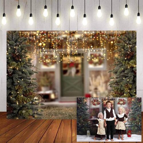 Mehofond Merry Christmas Photography Background Glitter Winter Christmas Tree Snowflake Green Children Backdrop Photo Studio