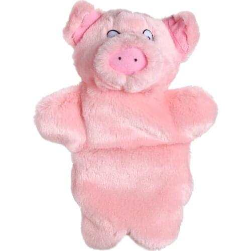 Lovely Pink Pig Hand Puppet Baby Kids Child Educational Soft Doll Plush Toy