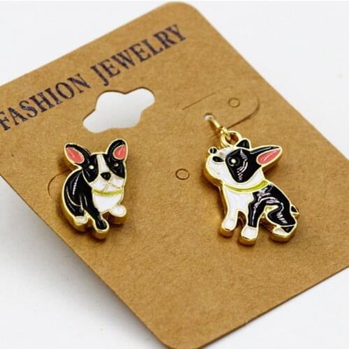 Fashion jewelry accessories new design cute enamel puppy dog earrings for women