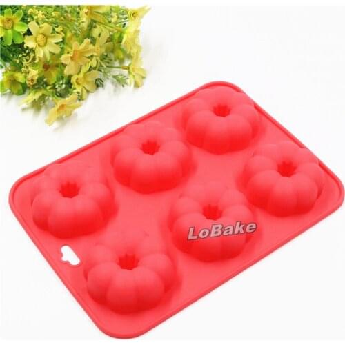 New 6 cavities halloween pumpkin shape silicone cake molds ice cube moldes chocolate mold fondant moldes doughnut mould DIY